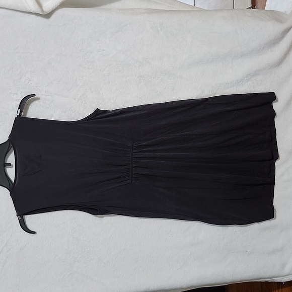 Anthropologie Maeve Cara dress  black/charcoal cowl neck shift size small - Picture 3 of 7